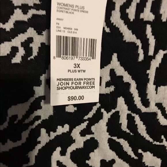 Simply Emma Zebra Black and White dress size 3X - Picture 4 of 6